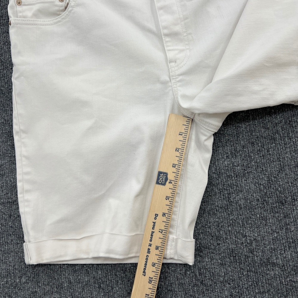 Talbots Girlfriend Short Womens Size 14 White Denim Cuffed Classic Preppy - Picture 7 of 8